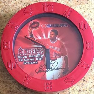 Wall clock - Angels Baseball Garrett Anderson signed clock